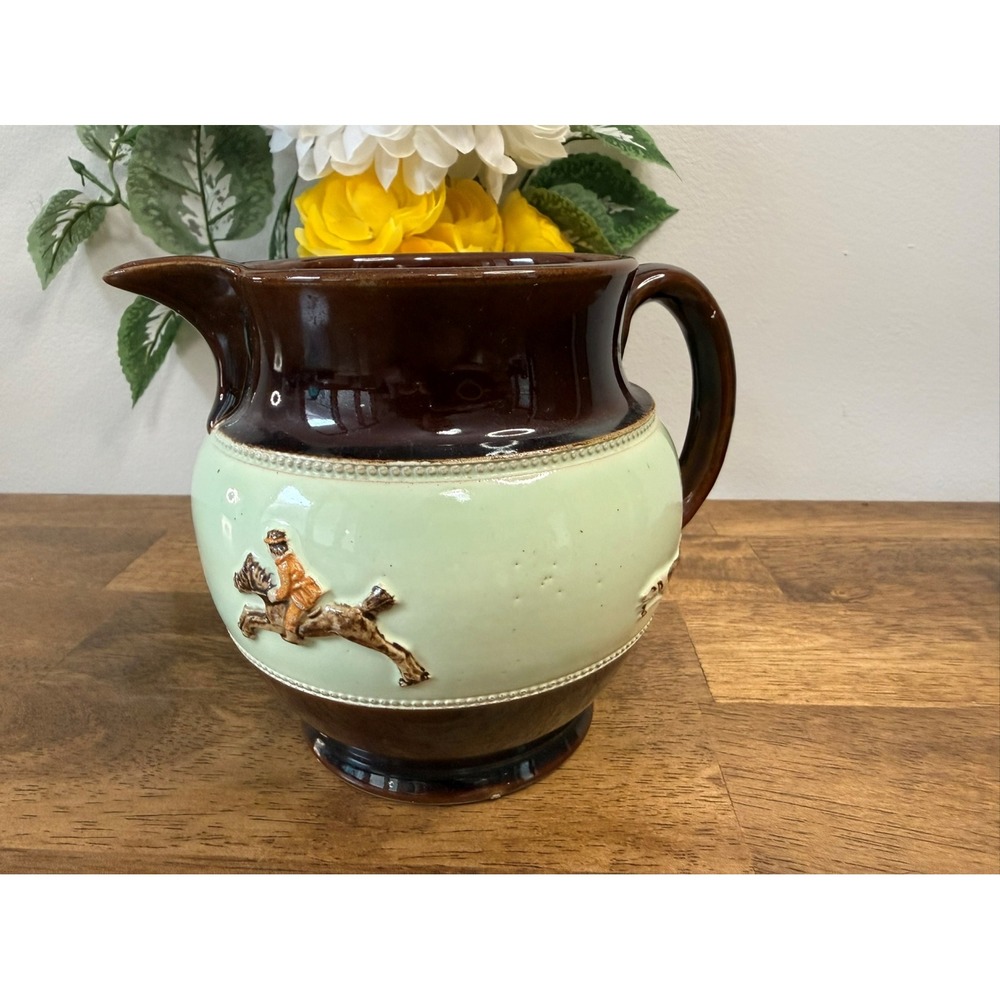 Vintage Bourne Denby Hunting‎ Scene Jug – Made in England Retro Farmhouse Decor